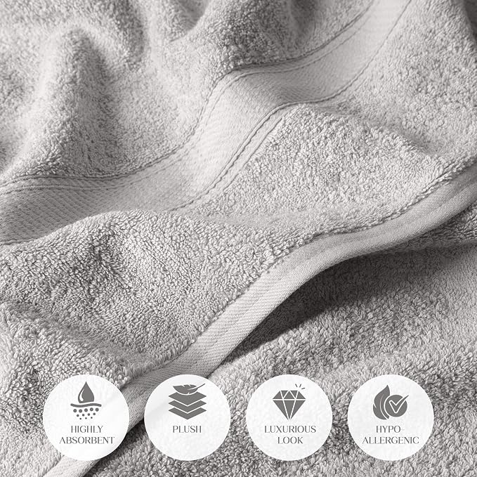 Superior Solid Egyptian Cotton Bath Towel Set - Image 7