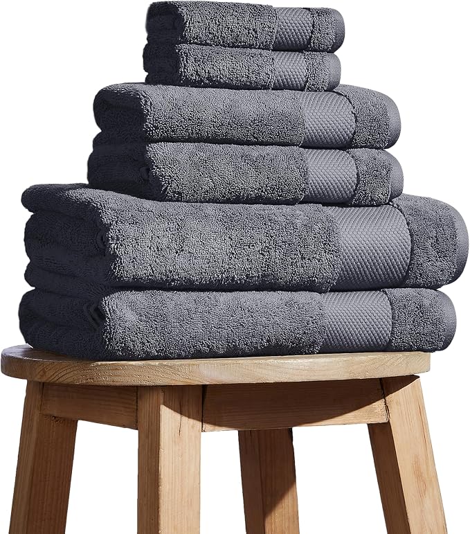 BIOWEAVES 100% Organic Cotton 700 GSM Plush 6-Piece Towel Set GOTS Certified by BIOWEAVES