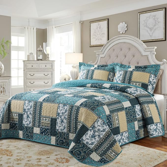 BEDIFANY Cotton King Size Quilt Set, Lightweight Bedspread King Size Coverlet - Image 7
