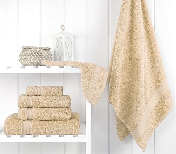 Cotton Paradise 6 Piece Towel Set, 100% Cotton Soft Absorbent Turkish Towels - Image 2