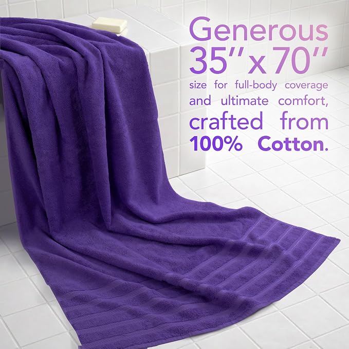 American Soft Linen 35x70 Jumbo Large Bath Towel, 600 GSM 100% Cotton Turkish - Image 2