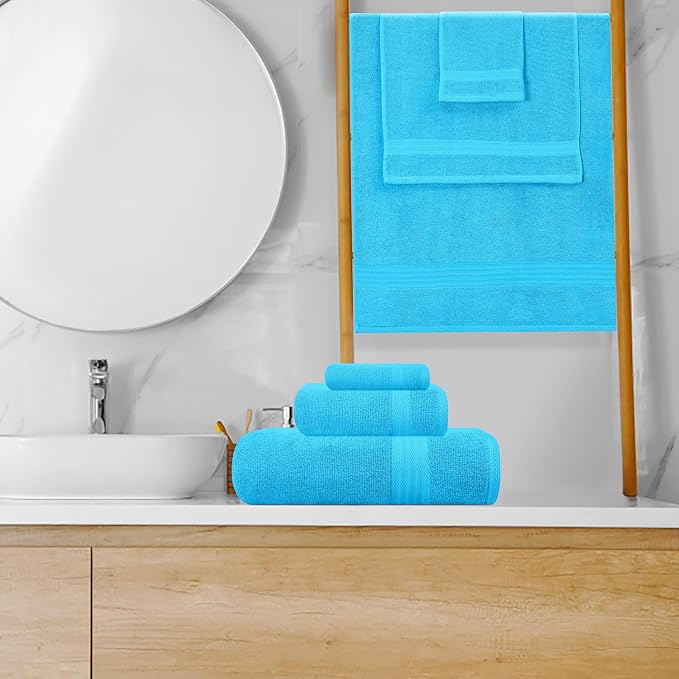 GLAMBURG Ultra Soft 8-Piece Towel Set -100% Pure Ringspun Cotton, Contains 2 - Image 4