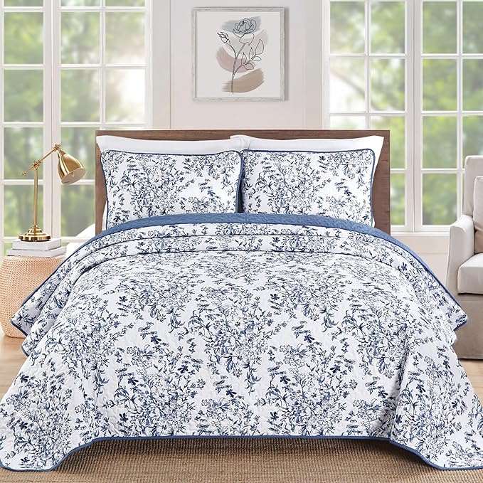 WONGS BEDDING Quilt Full Size, Botanical Quilt by WONGSBEDDING