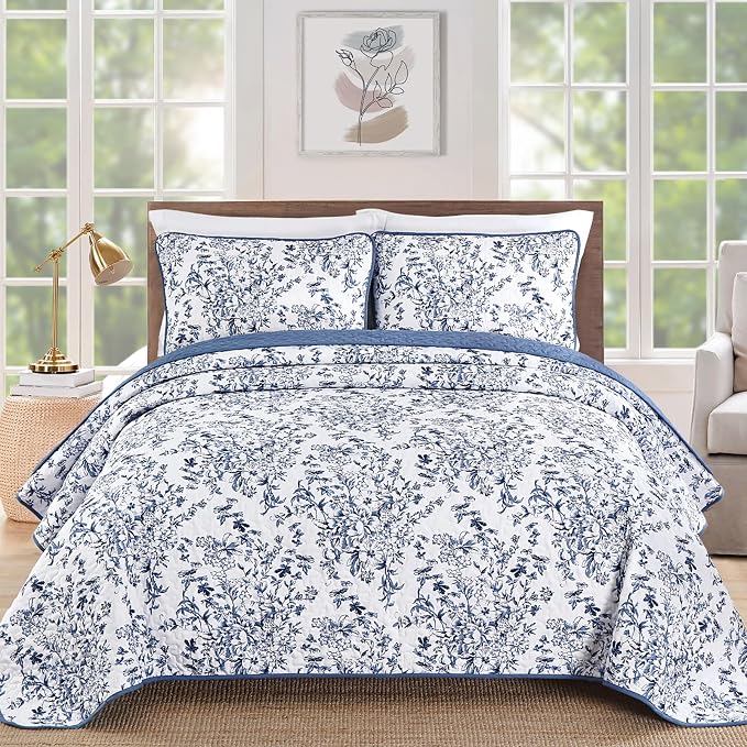 WONGS BEDDING Quilt Queen Size, Botanical Quilts by WONGSBEDDING