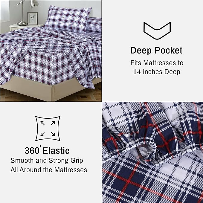 RUVANTI 100% Cotton Sheets – California King Percale Bedding, Cooling & - Image 6