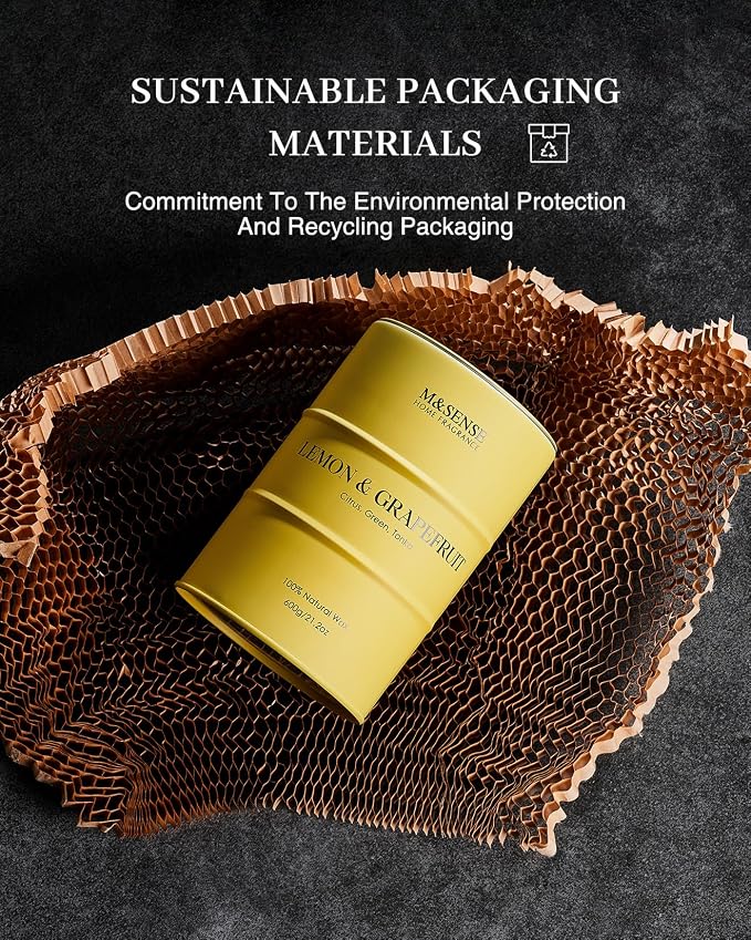 M&SENSE Lemon Candle Large for Home Scented, Lemon Soy Candles 21.2oz 120 Hour - Image 5