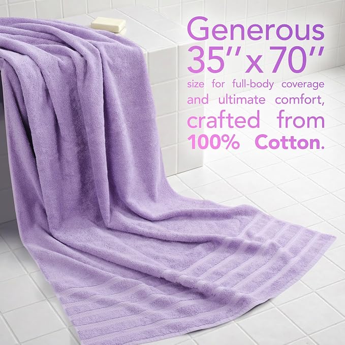 American Soft Linen 35x70 Jumbo Large Bath Towel, 600 GSM 100% Cotton Turkish - Image 2