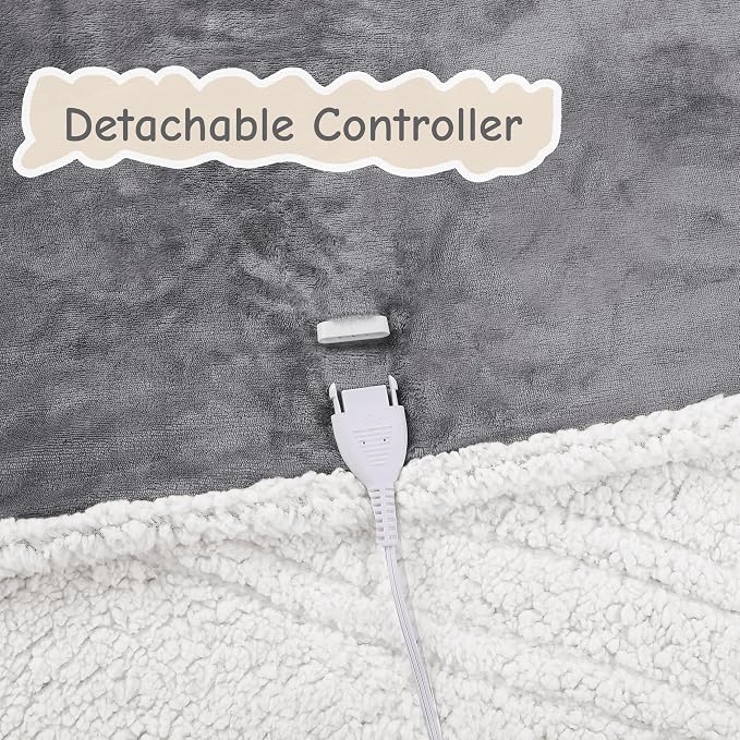 Electric Heated Blanket Full Size 72"x84", Soft Flannel - Image 4