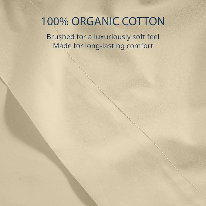 Lane Linen 100% Organic Cotton Twin XL Size Flat Sheet Only - Image 5
