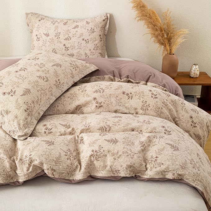 OAITE Brown Tree Twin Size Duvet Cover-3 Pieces Prewashed Cotton-Like Polyester - Image 5