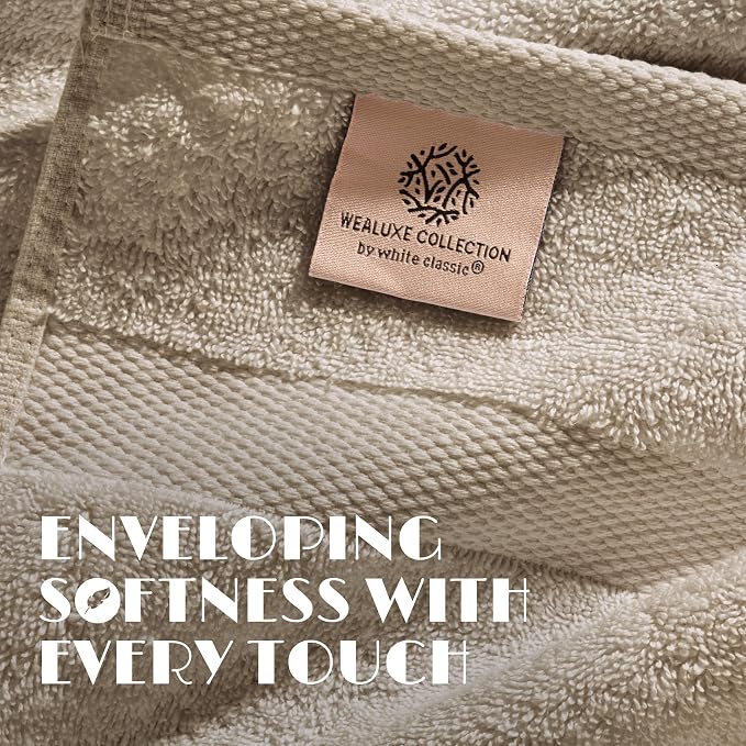 White Classic Taupe Hand Towels - Image 3