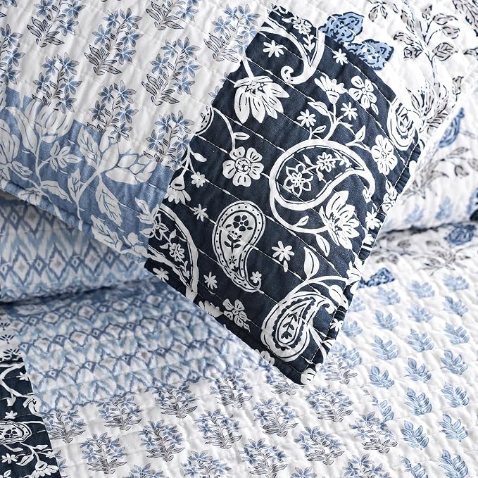 EverGrace Cotton Quilt Set King Size, 100% Cotton Reversible Lightweight - Image 7