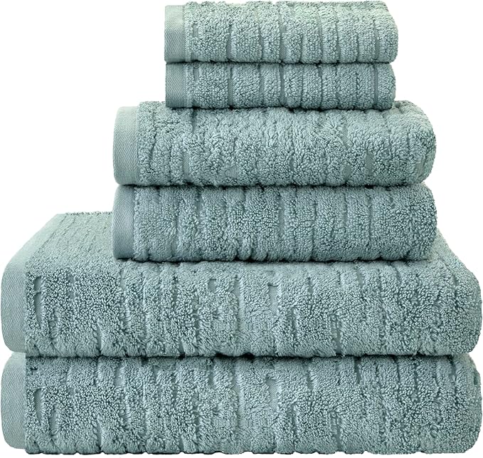 SKL Home CloudSoft 100% Cotton Luxury 6-Piece Towel Set, 600 GSM, Ultra Plush & by SKLHomebySaturdayKnightLtd