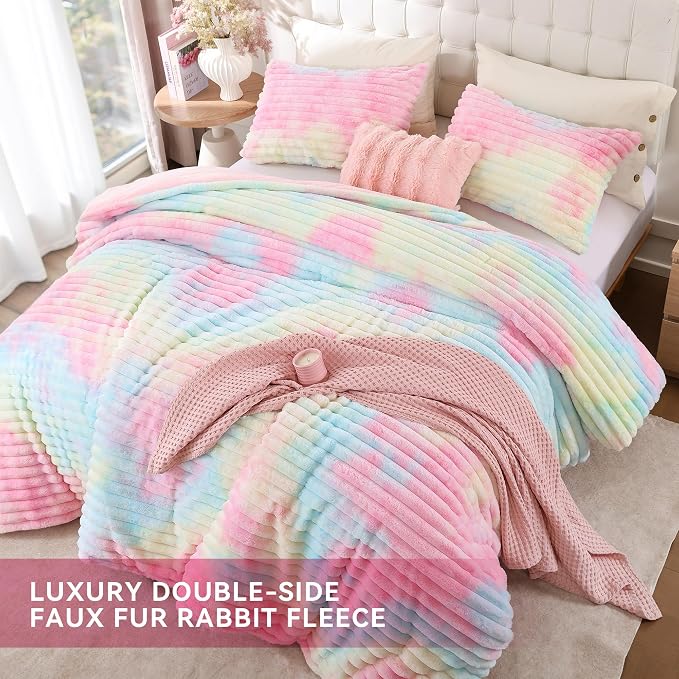Smoofy Fluffy Queen Size Comforter Set 3 Pieces - Image 4