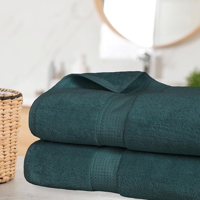 SUPERIOR Egyptian Cotton Pile Bath Sheet Set of 2, Ultra Soft Luxury Towels - Image 2