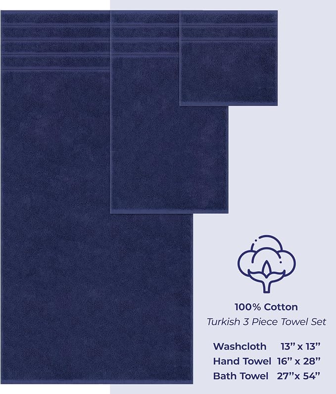 American Soft Linen Premium 3 Piece Towel Set, 1 Bath Towel 1 Hand Towel 1 - Image 4