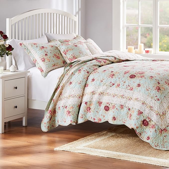 Greenland Home Antique Rose 100% Cotton Heirloom-Quality Quilt Set, 4-Piece by GreenlandHome