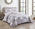 Brilliant Sunshine Roses Toile Quilt Set, 3-Piece Bedding Sets, Traditional by BrilliantSunshine