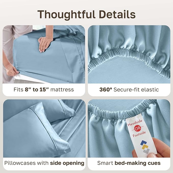 California Design Den Soft 100% Cotton Bed Sheets Split King Set, 400 Thread - Image 6
