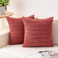 Aegero Pack of 2 Corduroy Decorative Throw Pillow Covers 22x22 Inch Soft by Unknown