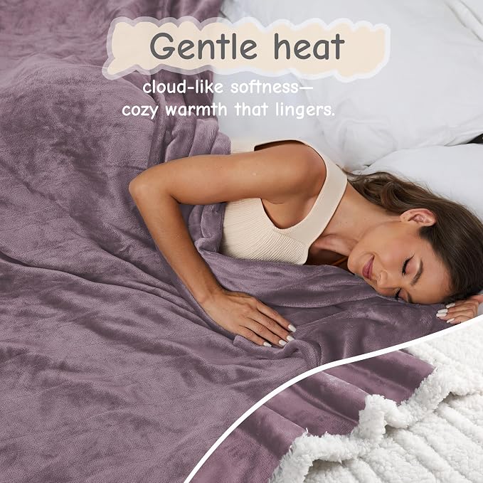 Electric Heated Blanket Queen Size 84"x90", Soft Flannel - Image 3