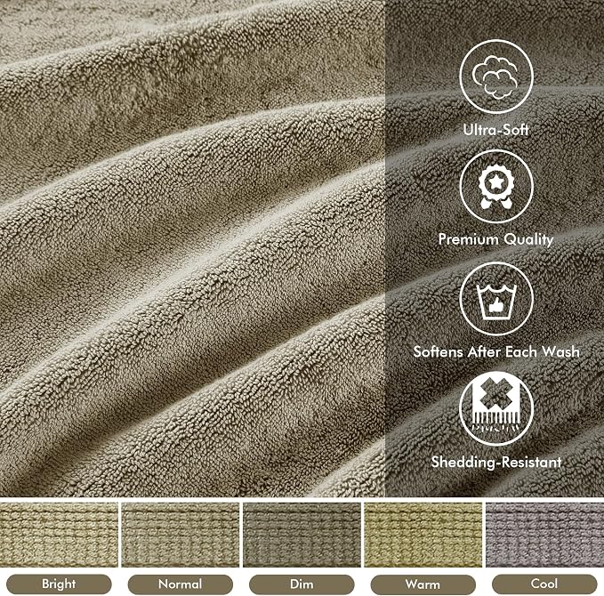 Madison Park 800GSM Bathroom Towel Set of 8 100% Cotton Bath Towel Set - Image 3