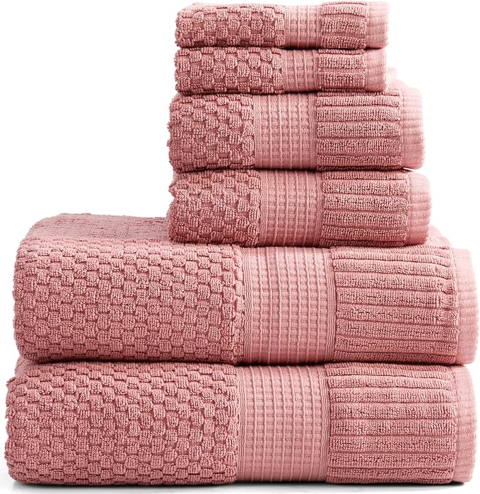 NY Loft 100% Cotton Towel Set 6 Piece | Super Soft & Absorbent Quick-Dry 2 Bath by NYLoft