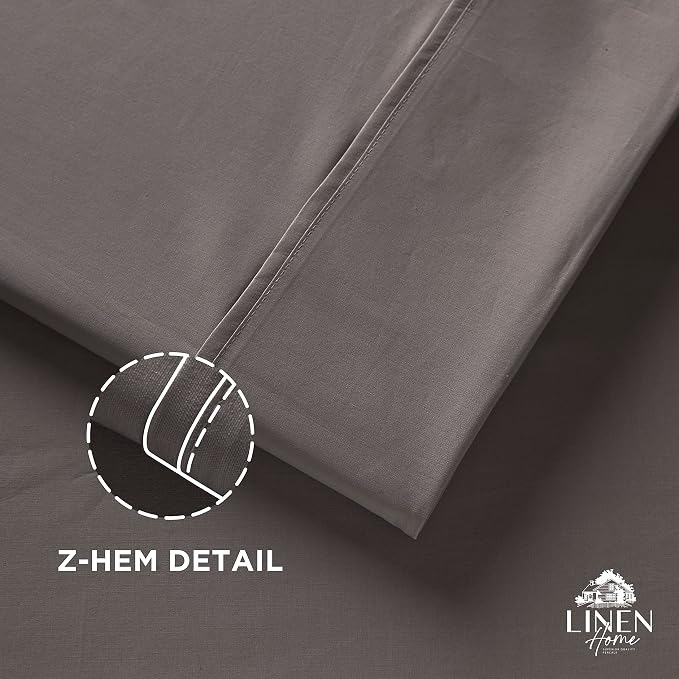 Linen Home 100% Cotton Percale 1 Flat Sheet, Queen Size - Image 3