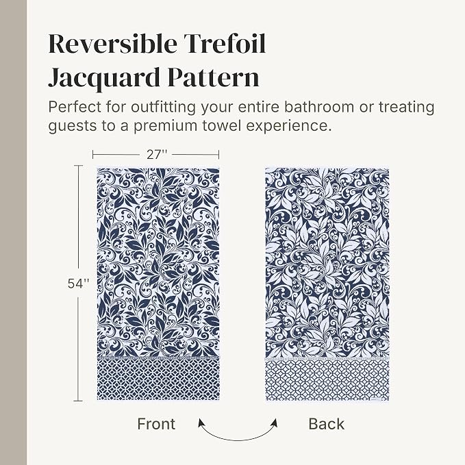 Modern Threads Botanical Vine 6-Piece 100% Cotton Towel Set – Reversible Yarn - Image 6