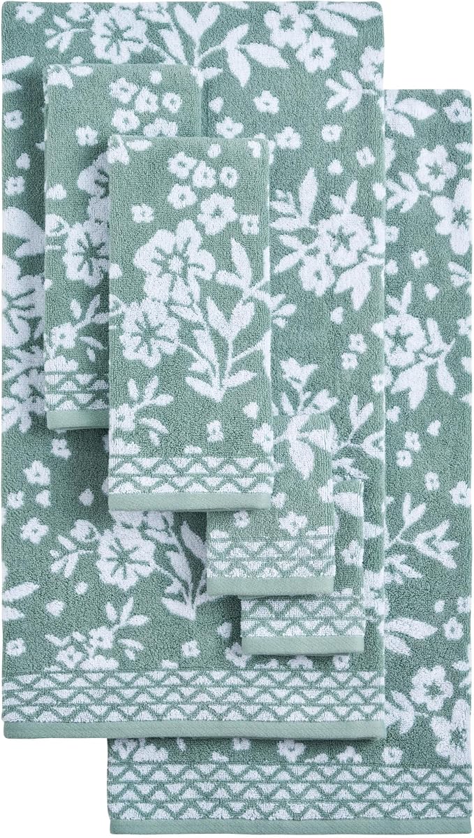 Lucky Brand Folk Floral 6 Piece Bath Towel Set - Image 5