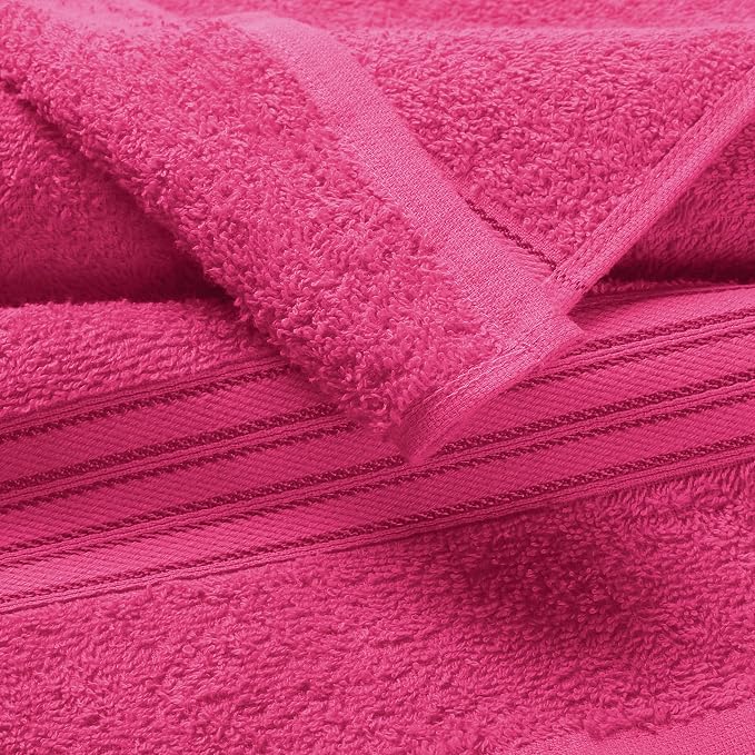 BOUTIQUO 6 Pack Cotton Towel Set, Contains 2 Bath Towels 28x55 inch, 2 Hand - Image 2