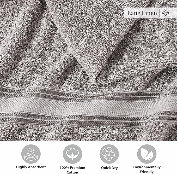 Lane Linen 100% Cotton Bath Sheets Set of 4 - Image 6