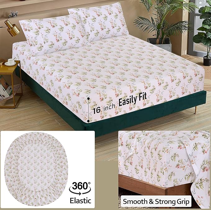 RUVANTI 100% Cotton Sheets – Full Size Percale Bedding, Cooling & Breathable - Image 5