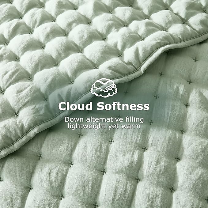 WDCOZY Sage Green Twin Quit Size Bedding Sets - Image 4