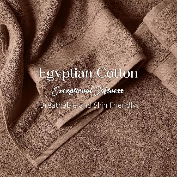 SUPERIOR Egyptian Cotton Pile Bath Towel Set of 2, Ultra Soft Luxury Towels - Image 5