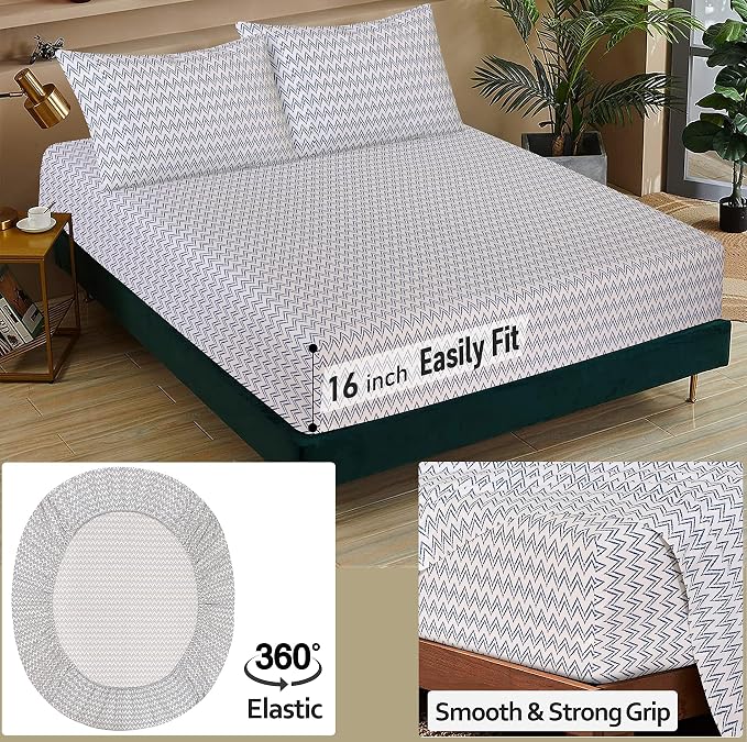 RUVANTI 100% Cotton Sheets – Full Size Percale Bedding, Cooling & Breathable - Image 5
