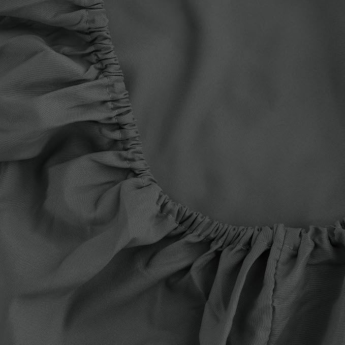 Sfoothome Fitted Sheet Dark Gray, 14 Inch Deep Pocket, Full Bed Fitted Sheet - Image 4