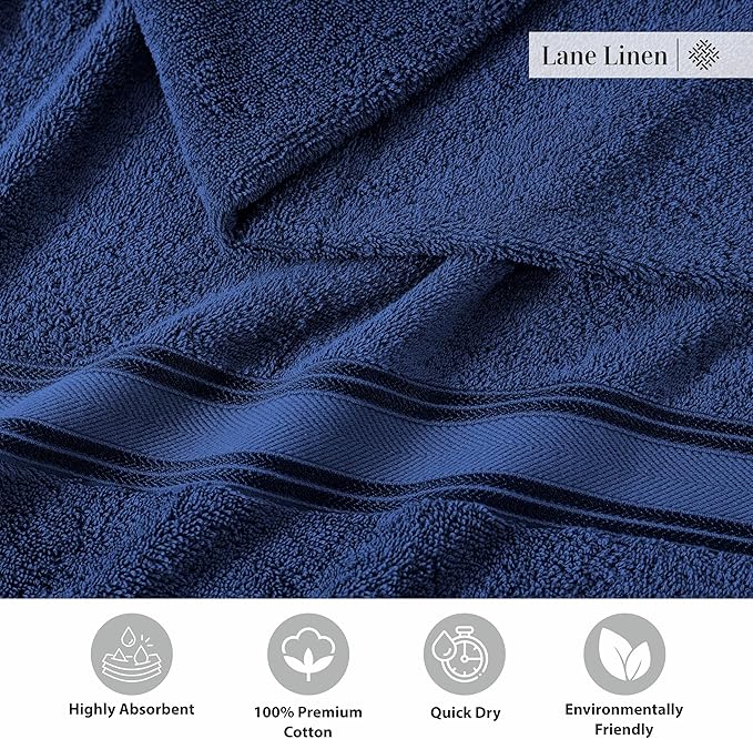 LANE LINEN 100% Cotton 4 Pack Bath Sheets Set - Image 6