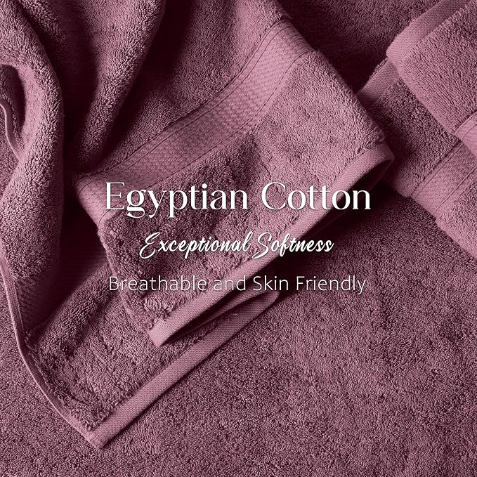 SUPERIOR Egyptian Cotton Pile Bath Towel Set of 2, Ultra Soft Luxury Towels - Image 5