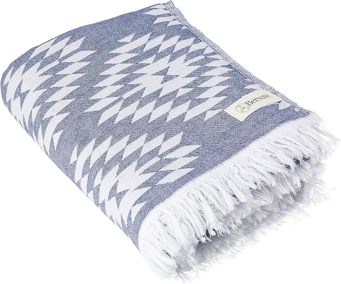 Bersuse 100% Cotton Teotihuacan XL Throw Blanket Turkish Towel Beach Blanket - Image 4
