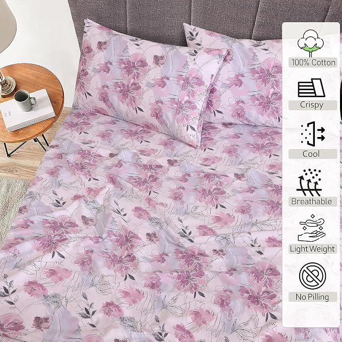 RUVANTI 100% Cotton Sheets – Split King Size Percale Bedding, Cooling & - Image 2