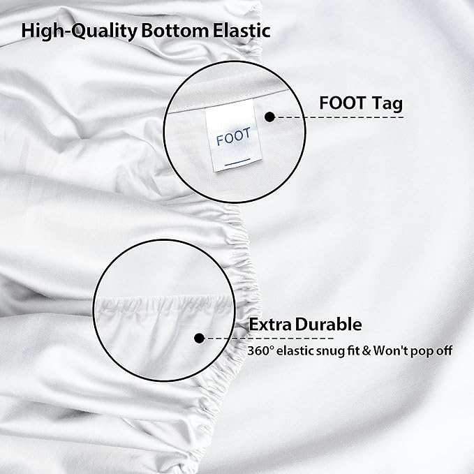 King Size Fitted Sheet Only White, 100% Egyptian Cotton 600 Thread Count - Image 5