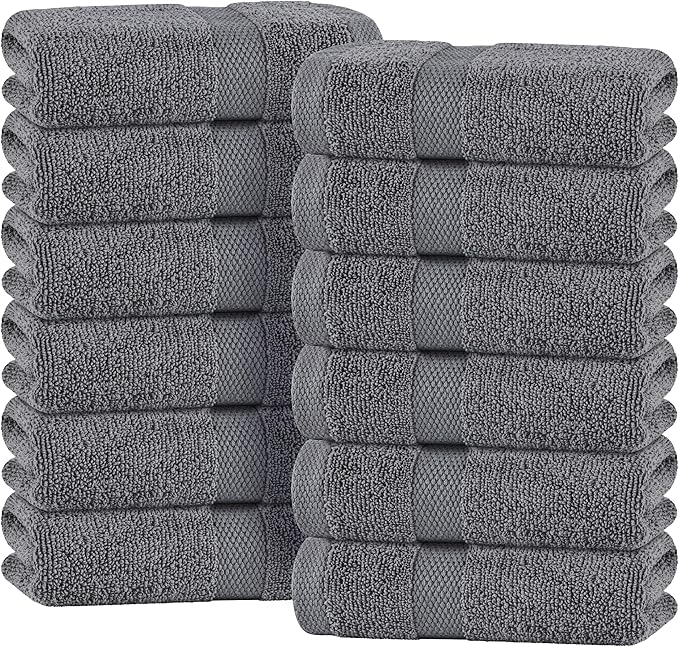 White Classic Wealuxe Grey Hand Towels by WhiteClassic