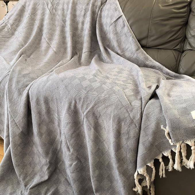 Bersuse 100% Cotton Milas XL Throw Blanket - Image 2