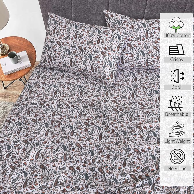 RUVANTI 100% Cotton Sheets – California King Percale Bedding, Cooling & - Image 2