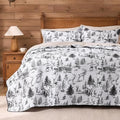 PPOLCA Rustic King Quilt Bedding Set, Christmas Lightweight Reversible Cabin by PPOLCA