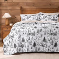 PPOLCA Rustic Queen Quilt Bedding Set, Christmas Lightweight Reversible Cabin by PPOLCA