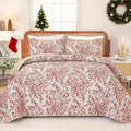 WONGS BEDDING Quilt King Size, Christmas Red Quilt Bedding Set by WONGSBEDDING