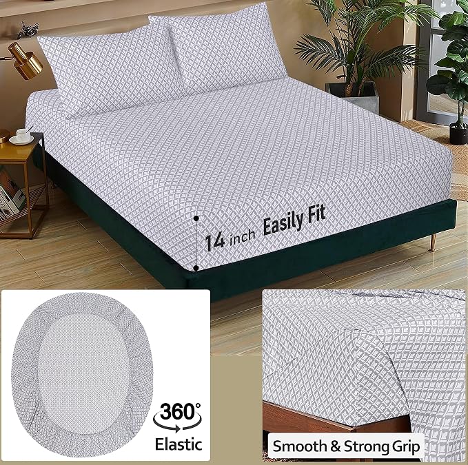 RUVANTI 100% Cotton Sheets – California King Percale Bedding, Cooling & - Image 5