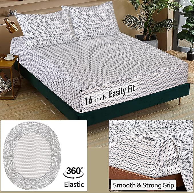 RUVANTI 100% Cotton Sheets – Split King Size Percale Bedding, Cooling & - Image 5